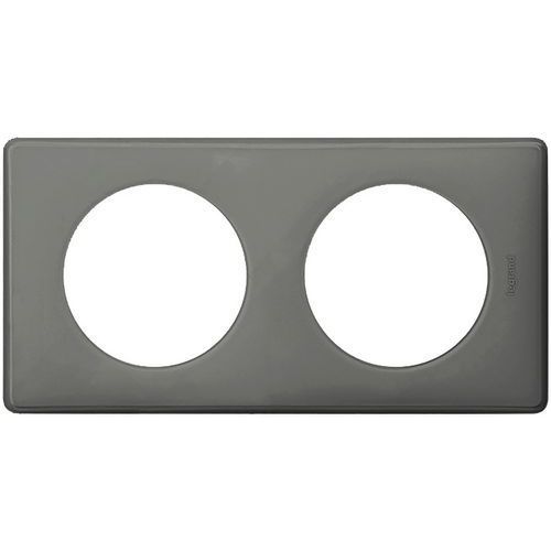 PLAQUE À DEUX POSTES D'INSERTS INTERRUPTEURS GRIS PERLE - LEGRAND