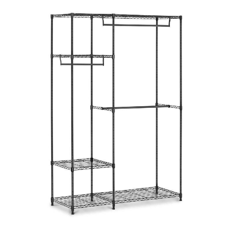 PORTANT ÉTAGÈRE VÊTEMENT EN MÉTAL NOIR 120 X 45 X 179 CM 14_0000313/2_0