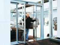 Porte coulissante automatique SLX anti-panique 'Break-Out' pour voies de fuite et de sauvetage_0