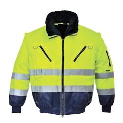 Portwest - Blouson de travail 3 en 1 PILOTE HV Jaune / Bleu Marine Taille 5XL_0