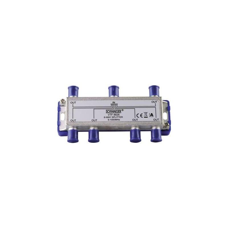 Diviseur De Signal TV Antenne 4 Voies - Compatible TNT, FM, VHF - 1 Entrée Vers 4 Sorties - 9