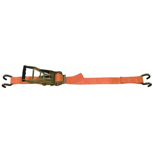 SANGLE ARRIMAGE 50 MM TMU 2500 KG - 2 CROCHETS BORD DE RIVE - TENDEUR INVERSÉ LEVAC