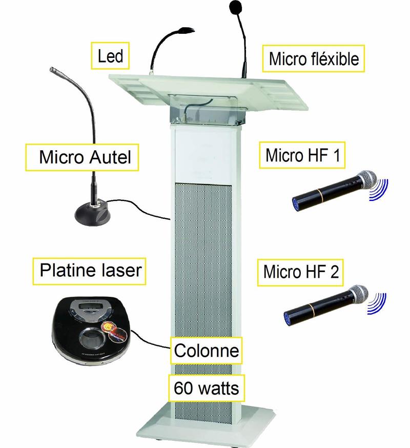 Sonorisation pupitre 60 Watts avec CD+4 micros FASE_0