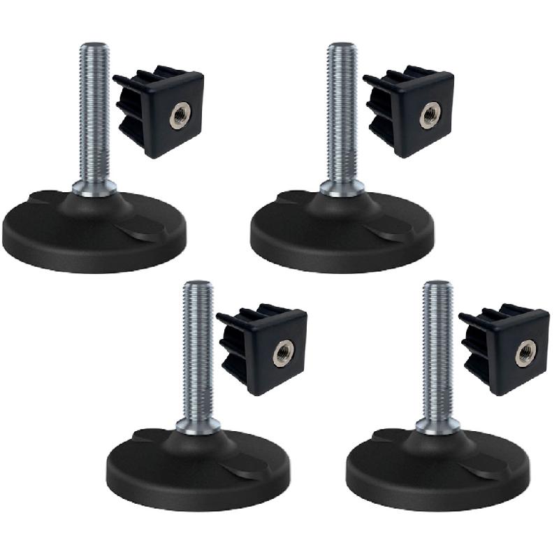 Pied en inox 16x70x100mm, plastique avec trous+inserts 50x50x2.0mm -Set of 4_0