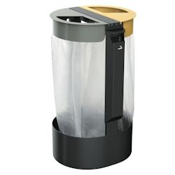 Rossignol - Support sac 2x75L sur pied avec cendrier 3L CITWIN PREMIUM - gris/jaune - jaune acier 58558_0