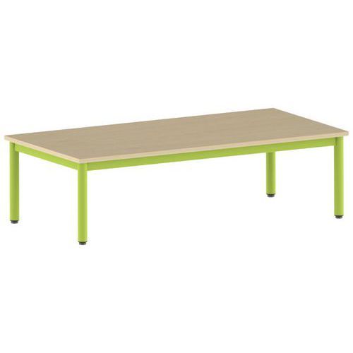 TABLE CARÉLIE 160 X 80 FIXE T1 STRAT HÊTRE MIEL- VERT 1864 - MOBIDECOR