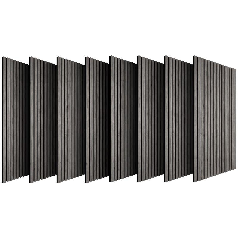 TecTake GmbH tectake Panneaux acoustiques Sonic Wall III aspect bois - Lot de 8 chêne gris clair - gris Bois manufacturé 406805_0
