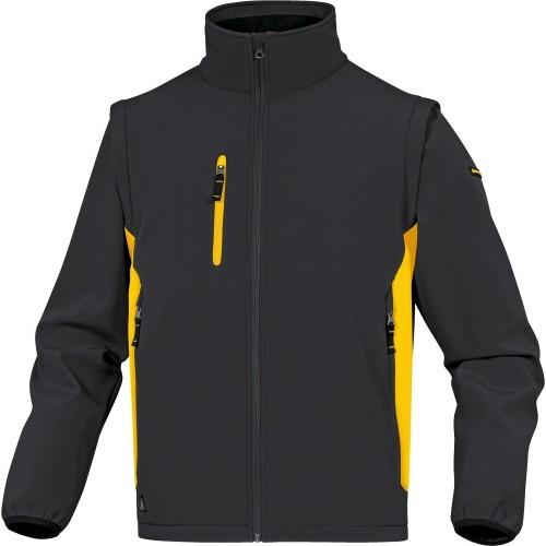 VESTE SOFTSHELL - MANCHES AMOVIBLES - GRIS/JAUNE - XXL - MYSEN 2 DELTA PLUS