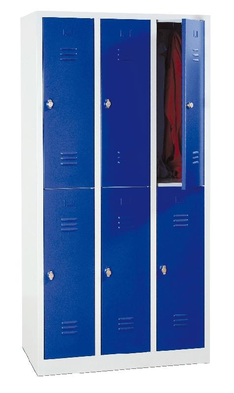 VESTIAIRE MULTICASES/PIEDS L=300/3 COLONNES 4 CASES/ BLEU - MANUTAN COLLECTIVITÉS