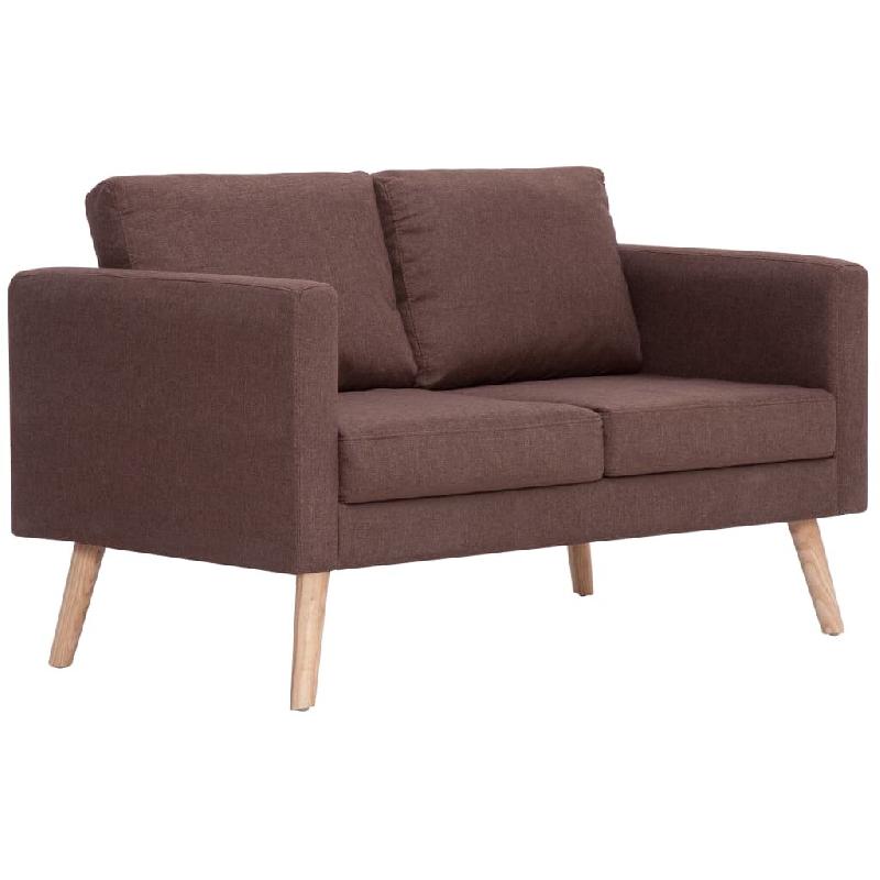 VidaXL Canapé à 2 places Tissu Marron Modèle Rubis - 281353_0