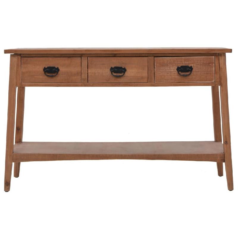 VidaXL Table console bois de sapin massif 126 x 40 x 77,5 cm Marron Modèle Sirius Élite - 246122_0