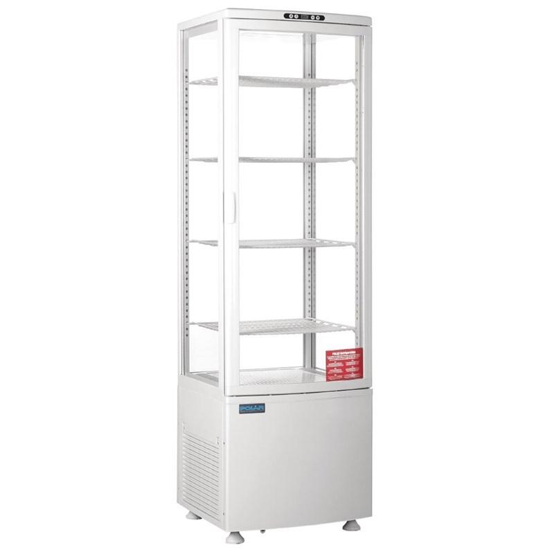 Vitrine réfrigérée panoramique avec porte incurvée - série C - blanche 235L - Polar - CX575_0
