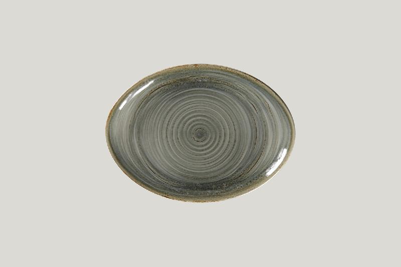 PLAT OVALE GRIS PORCELAINE 26 CM RAKSTONE SPOT
