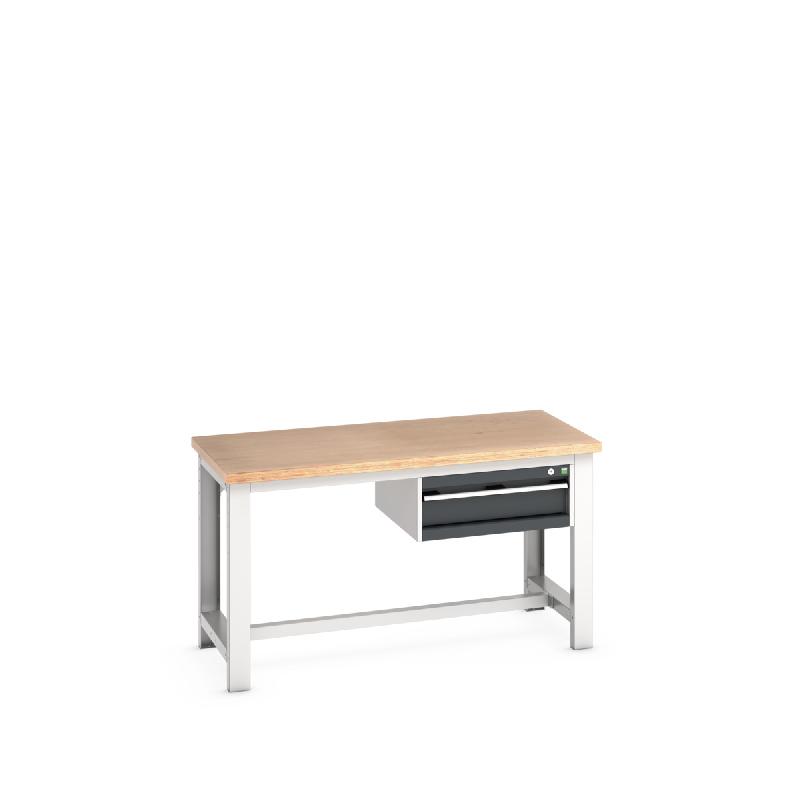 41003396 - Établi avec ossature Cubio MPX et armoire 1 tiroir - 1500x750x840 mm_0