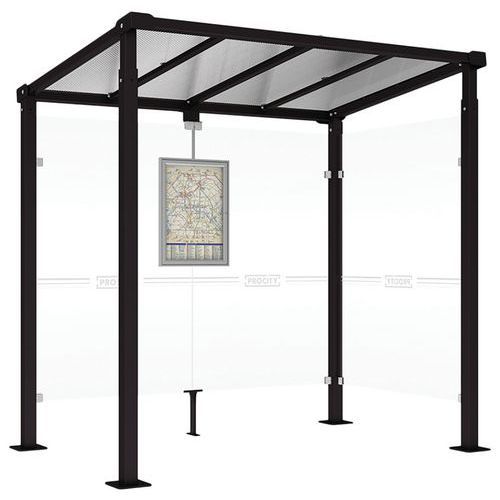 ABRI BUS MILAN 2.50 M - 1 BARDAGE LATÉRAL - NOIR 9005 - PROCITY