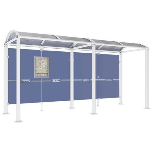 ABRI BUS VOÛTE 5 M SANS BARDAGES LATÉRAUX - BLANC 9010 - PROCITY