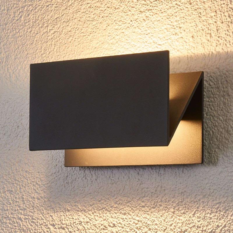 APPLIQUE D\'EXTÉRIEUR LED LUCANDE MEJA, NOIR, MÉTAL, IP54