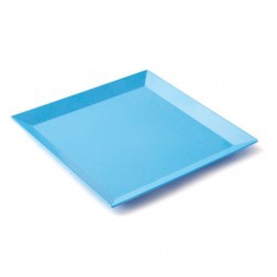 ASSIETTE CARREE 24,5 CM MELAMINE BLEUE
