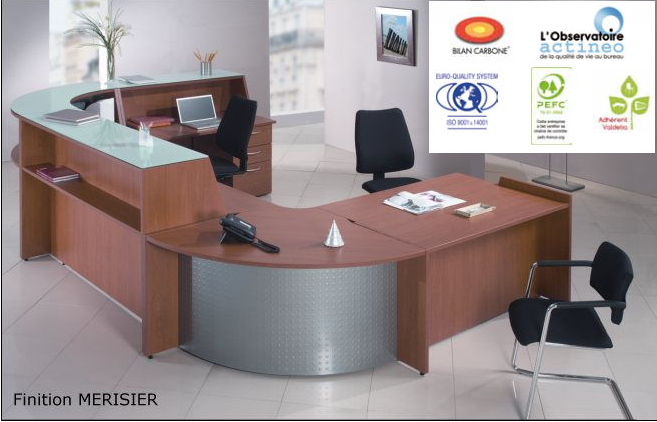 Banque d'accueil ref-b - modules indépendants, hauteur 110 cm, finition époxy et montage sur vérins_0