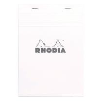 BLOC-BUREAU RHODIA PREMIUM BLANC FORMAT A5 14,8 X 21 CM PETITS CARREAUX 80 FEUILLES