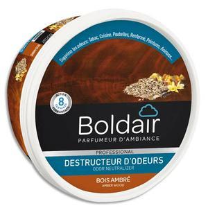 Boldair pot 300g - Gel destructeur d'odeurs permanent parfum Bois Ambré_0
