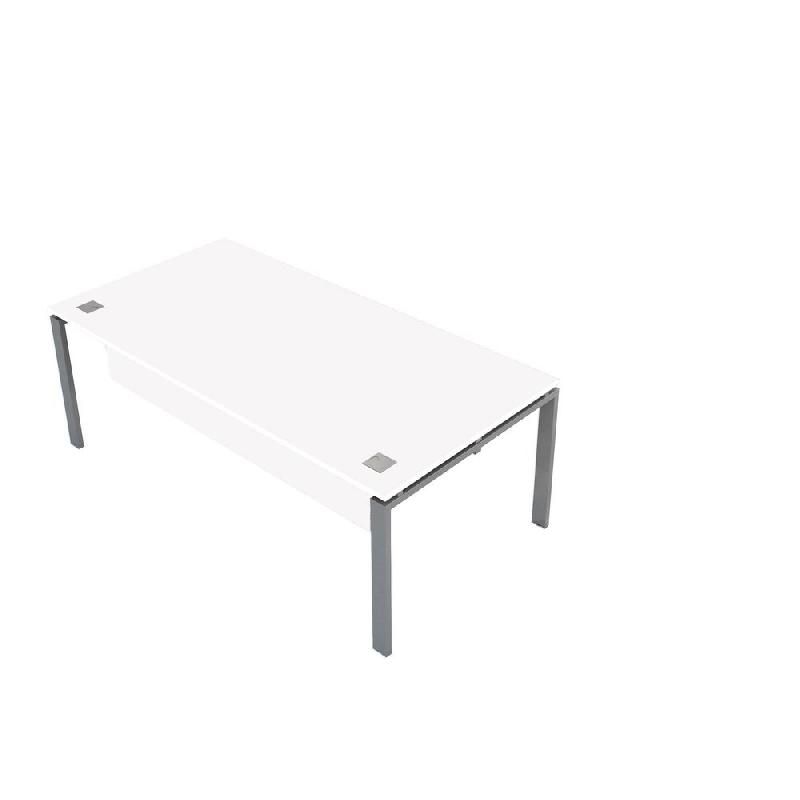 BUREAU DIRECTION E-LINKL.200 X P.80 CM - PLATEAU BLANC - PIEDS ALUMINIUM