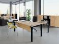 Bureau individuel avec retour et voile de fond QUANTIQUE - Normatic_0