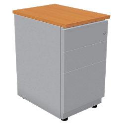 CAISSON 3 TIROIRS - AVEC COFFRE ALUMINIUM ET PLATEAU POIRIER - L.42 X P.60 X H.72 CM