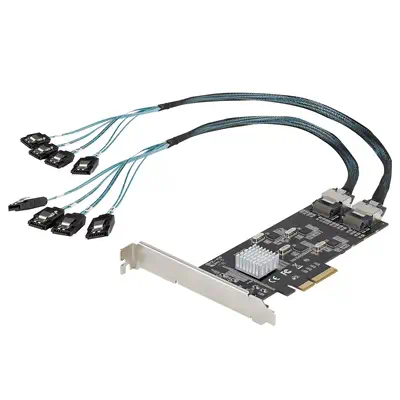 Carte Contrôleur SATA PCIe 8 ports - Carte Extension SATA PCI Express 6Gbps avec 4 Contrôleurs Hôte_0