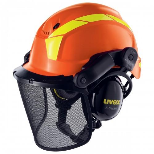 CASQUE DE PROTECTION POUR LES TRAVAUX FORESTIERS - UVEX PHEOS FOREST - KIT COMPLET - ORANGE UVEX