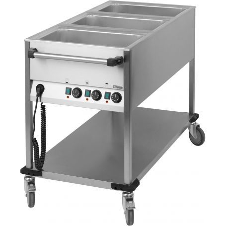 Chariot bain marie à eau 3 GN 1/1 Casselin - CCBM3V - 2 100 W - acier inoxydable - thermostat réglable_0