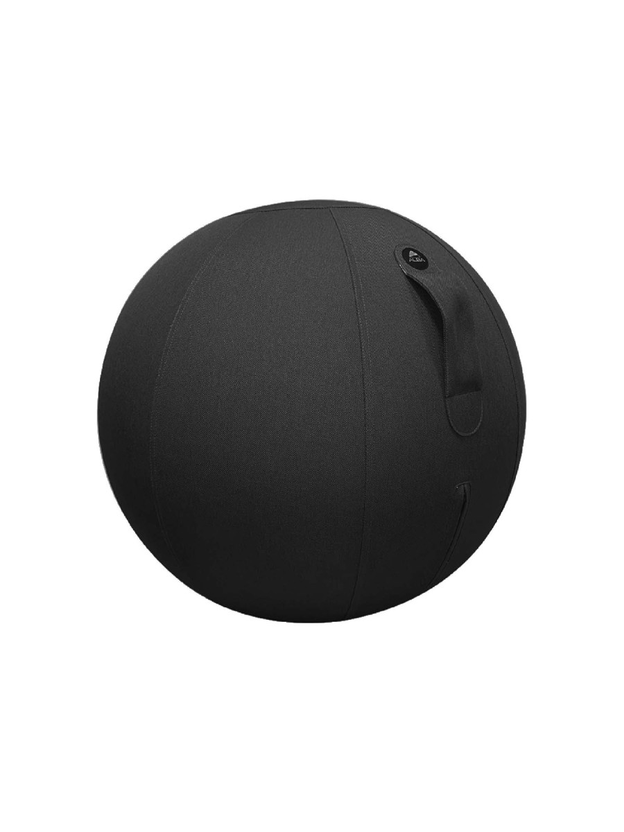 Chaise ballon ergonomique noir - MBHALL N - Base lestée et bandes antidérapantes - Ø 65 cm_0