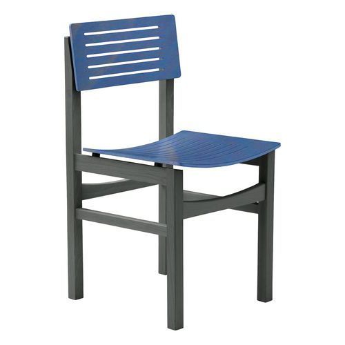 CHAISE EOLE 4 PIEDS - HÊTRE GRAND BLEU HÊTRE ANTHRACITE - SUNSET CREATION