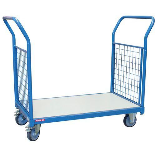 CHARIOT FIMM 250KG 1000X600MM 2 CÔTÉS GRILLAGÉS PLATEAU BOIS - FIMM