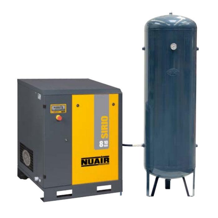 Compresseur d'air à vis 500 litres - 8 bar - 10 CV - Transmission courroie POLY-V - NUAIR - 11574211_0