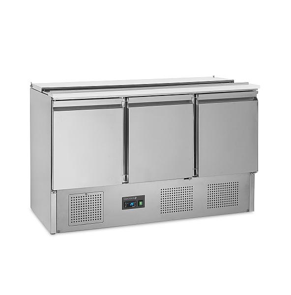 Comptoir pour saladette 3 portes ouvert pour bacs 400 litres inox 304 - SA1365_0