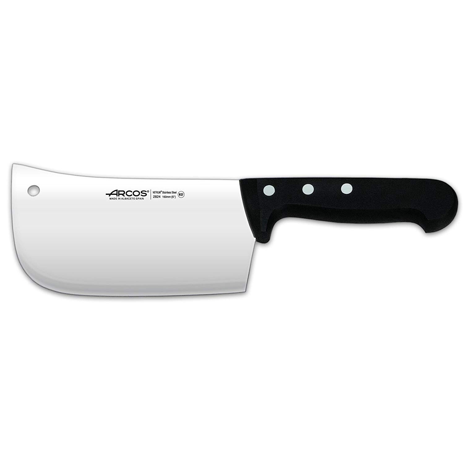 FEUILLE DE BOUCHER LAME 16CM MANCHE SYNTHÉTIQUE NOIR - ARCOS - UNIVERSAL