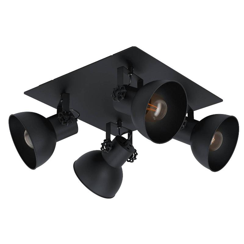 EGLO SPOT POUR PLAFOND BARNSTAPLE NOIR À 4 LAMPES
