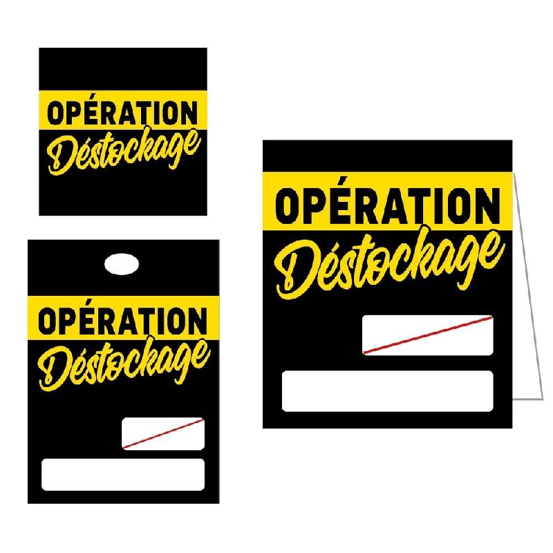 Etiquettes Destockage - kit 500 adhésives + 50 à trou + 50 chevalets_0