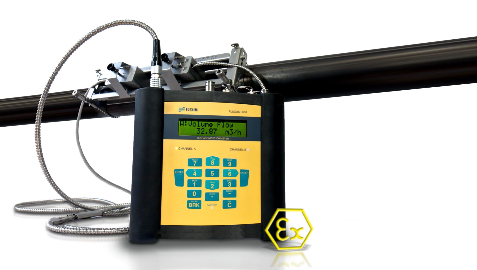 Débitmètre portable Fluxus g608 pour les gaz dans les zones dangereuses_0