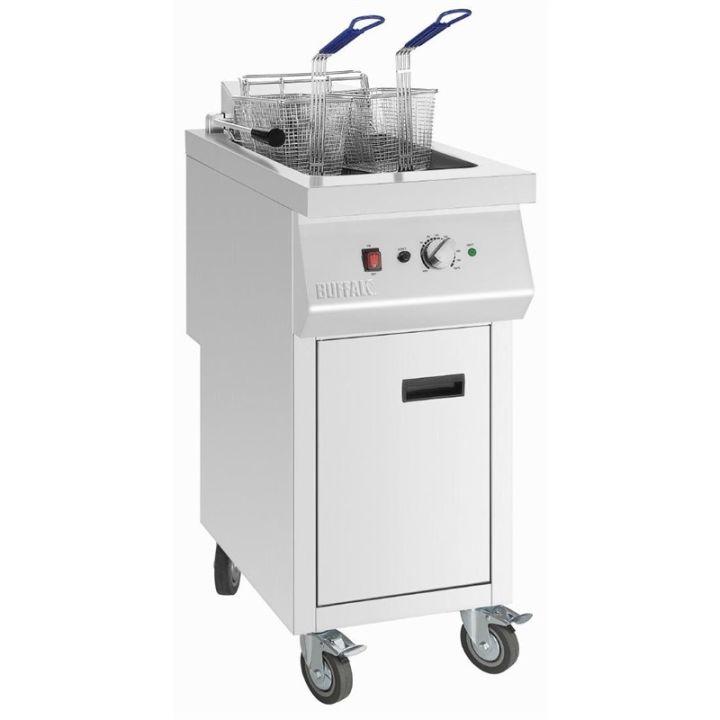 Friteuse électrique 20 Litres, 2 paniers, sur coffre roulant 1 porte, 12 000 W, 400 V - TRI_0