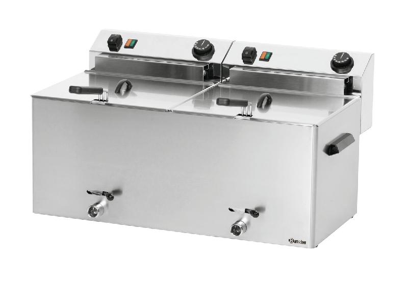 Friteuse professionnelle double Professional II - 2 cuves 10L avec paniers et vannes de vidange - BARTSCHER_0