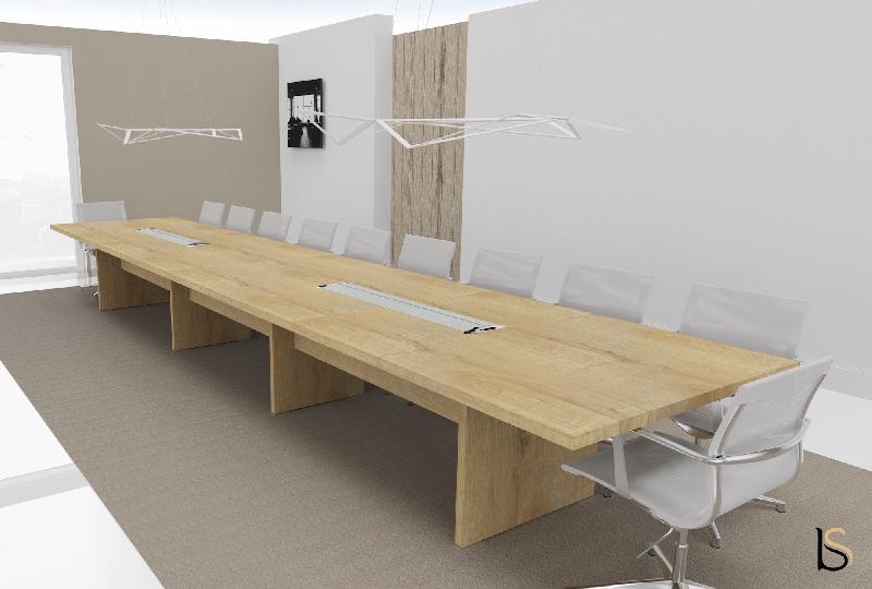 Grande table de réunion rectangulaire TAK - Mobel Linea. - Oui, 600, Chêne veiné_0