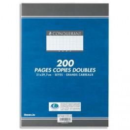 HAMELIN COPIES DOUBLES NON PERFORÉES BLANCHES 21X29,7CM 200PAGES 5X5 70G - SOUS ÉTUIS CONQUERANT SEPT
