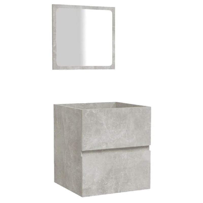 Helloshop26 - Armoire de salle de bain avec miroir grand espace de rangement 41 x 38,5 x 45 cm en bois gris béton 02_0047832 - gris Bois massif 30002_0