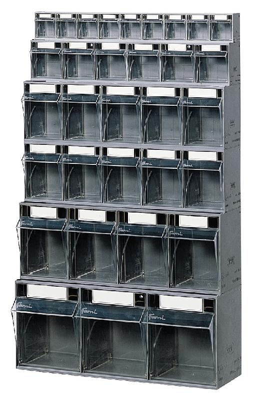 Kit bloc tiroir plastique praticbox 32 tiroirs avec cadre support mural_0