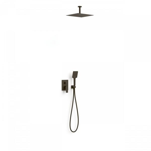KIT DE DOUCHE ENCASTRÉ RAPID-BOX NOIR MÉTALLISÉ BROSSÉ - TRES 21128030KMB