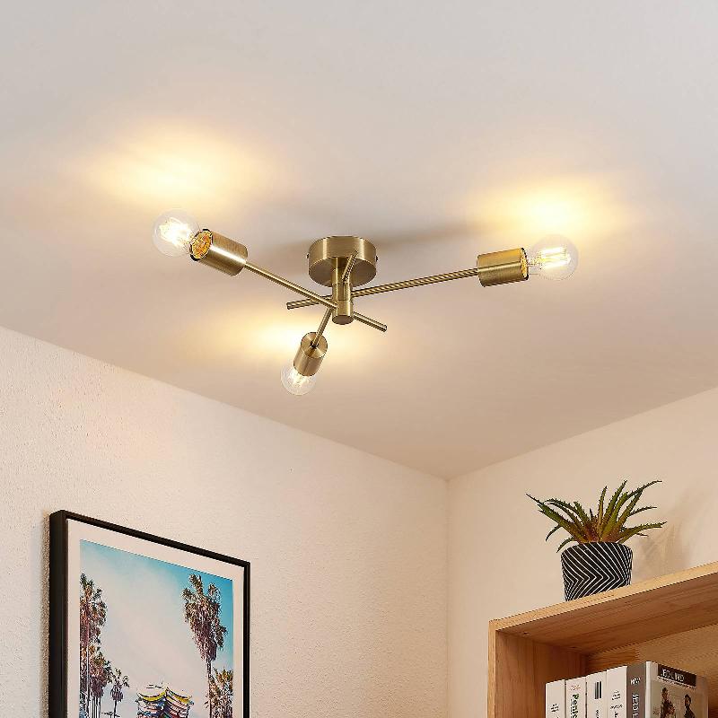 LINDBY CERROS PLAFONNIER À 3 LAMPES, LAITON