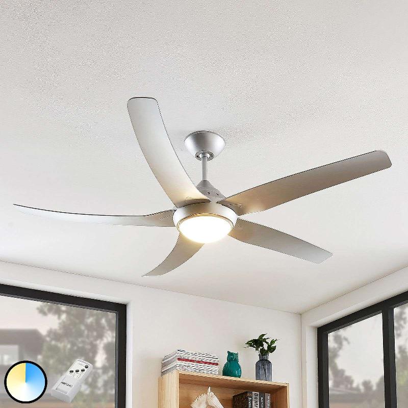 STARLUNA PIRA VENTILATEUR LED 3 PALES ARGENTÉ