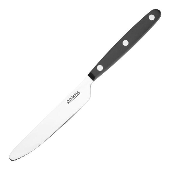 Lot de 12 couteaux de table inox (L)223 mm avec manche plastique noir, TAVERNA_0